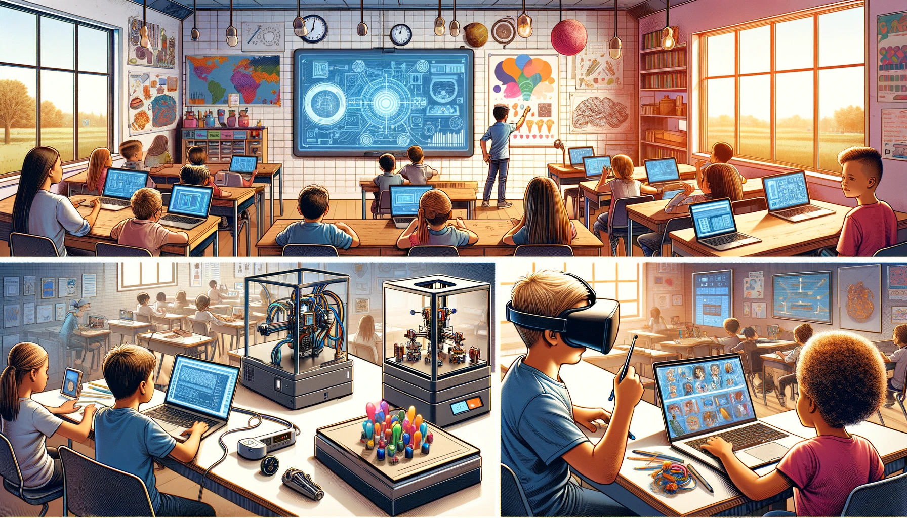 impact of technology in U.S. classrooms with a focus on hands-on learning, in a landscape